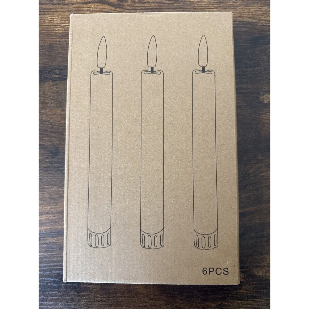 Flameless Taper Candles with Remote Led 9 Inch 6 Pcs, Ivory battery operated